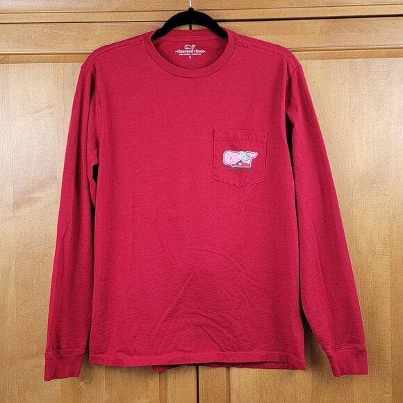 Vineyard Vines Red Long Sleeve Pocket Tee Happy Valentine's Day - S - Picture 3 of 8